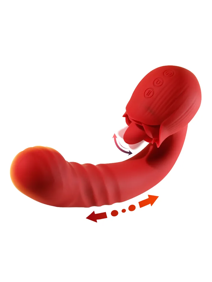 Rose Thrusting Vibrator - Rabbit vibrator with rotating tongue 1 [full]