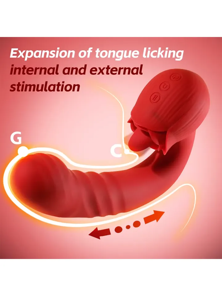 Rose Thrusting Vibrator - Rabbit vibrator with rotating tongue 3 [full]