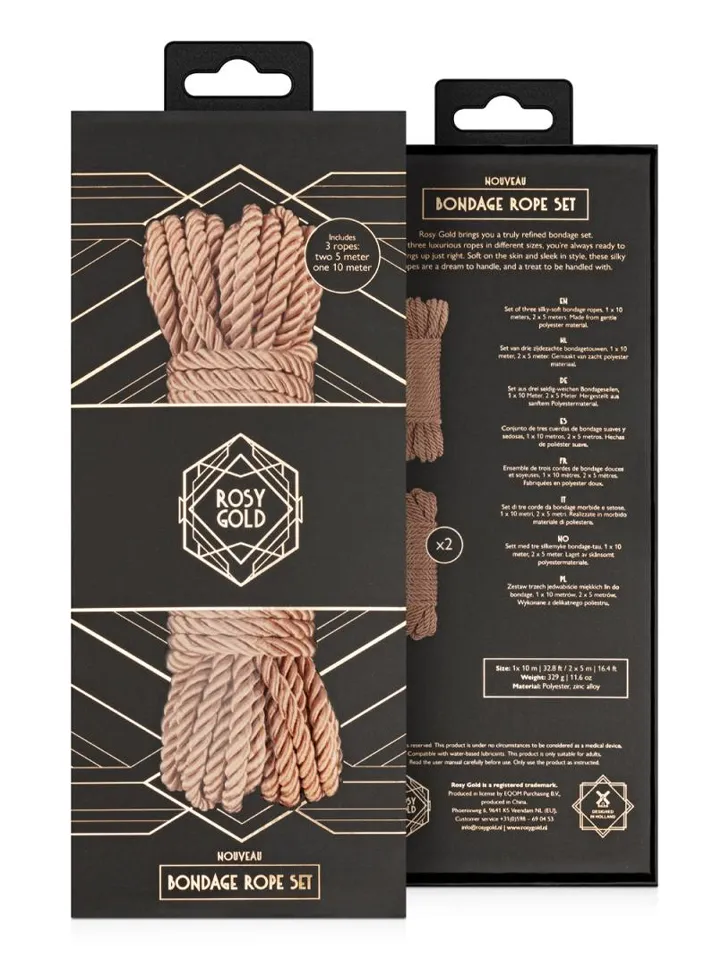 Rosy Gold Rope Set Luxury Bondage Ropes - BDSM rep 3 [full]
