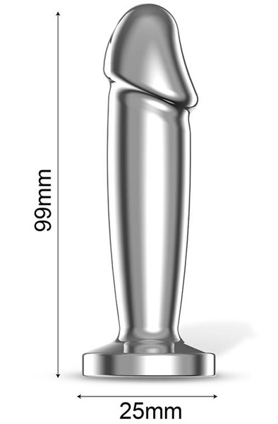 Sarmy Vibrating Chrome Anal Plug Small - Anal-Dildo mit Vibration 3