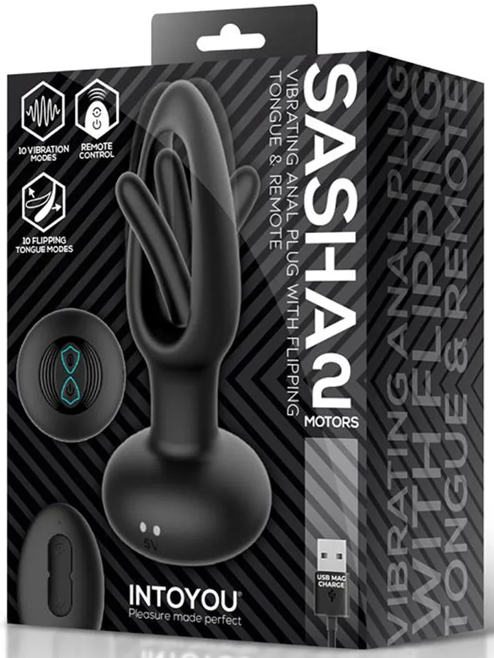 Sasha Vibrating Plug With Flipping Tongue & Remote - Vibrating anal plug 5