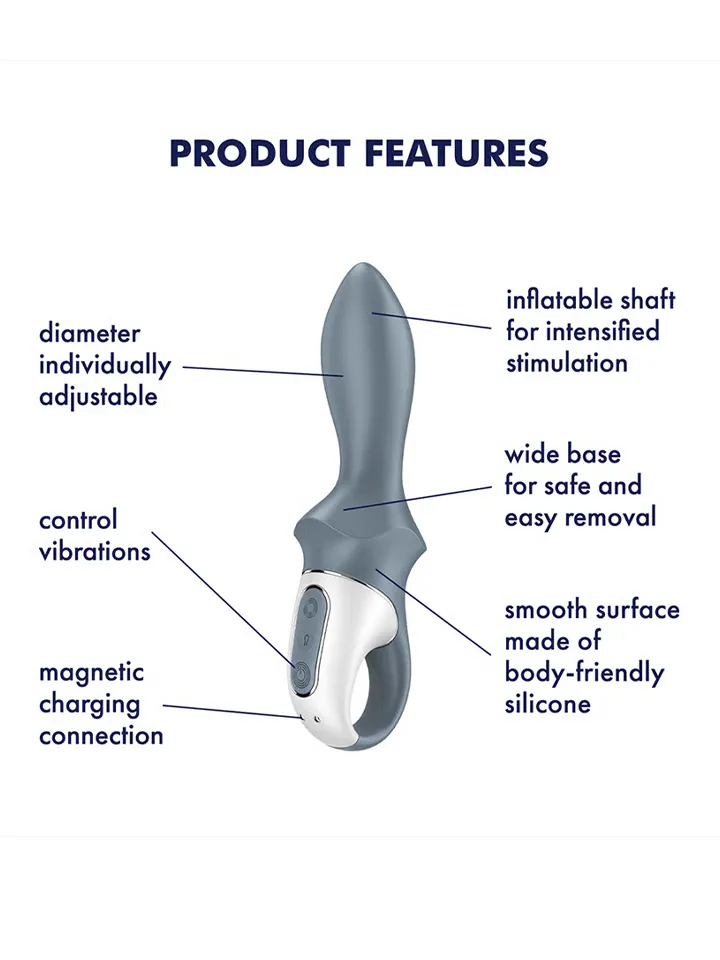 Satisfyer Air Pump Booty 1 Grey - Vibrating anal dildo 2 [full]