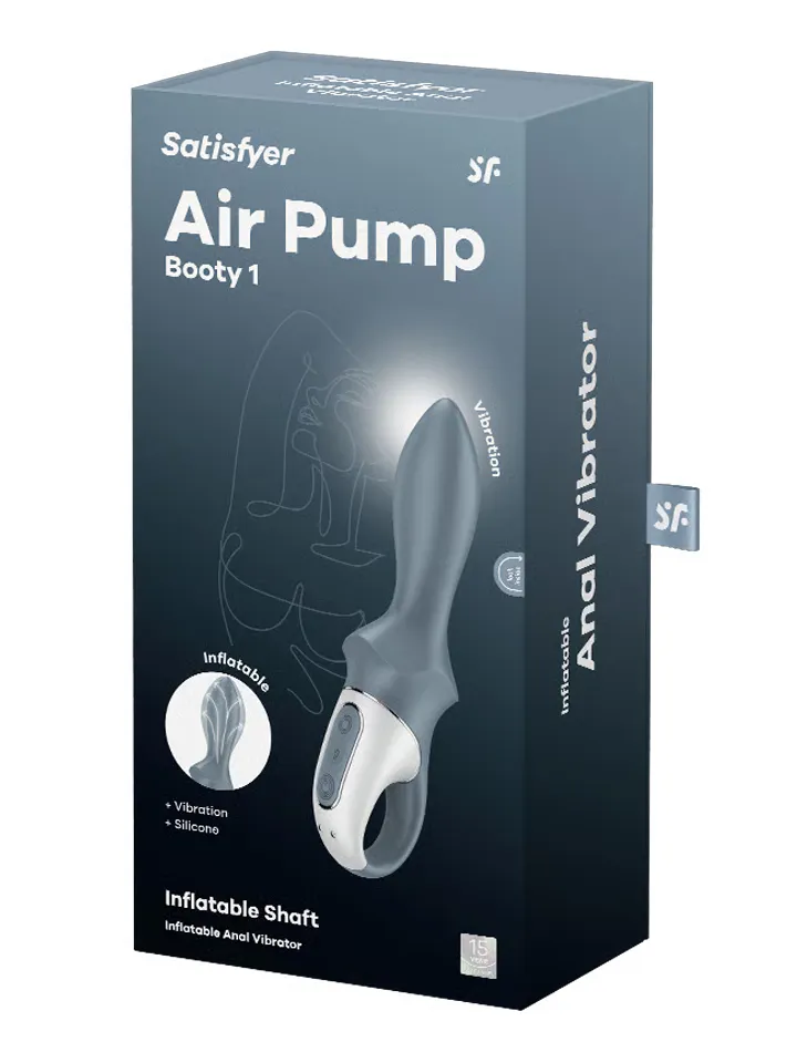 Satisfyer Air Pump Booty 1 Grey - Vibrating anal dildo 5 [full]