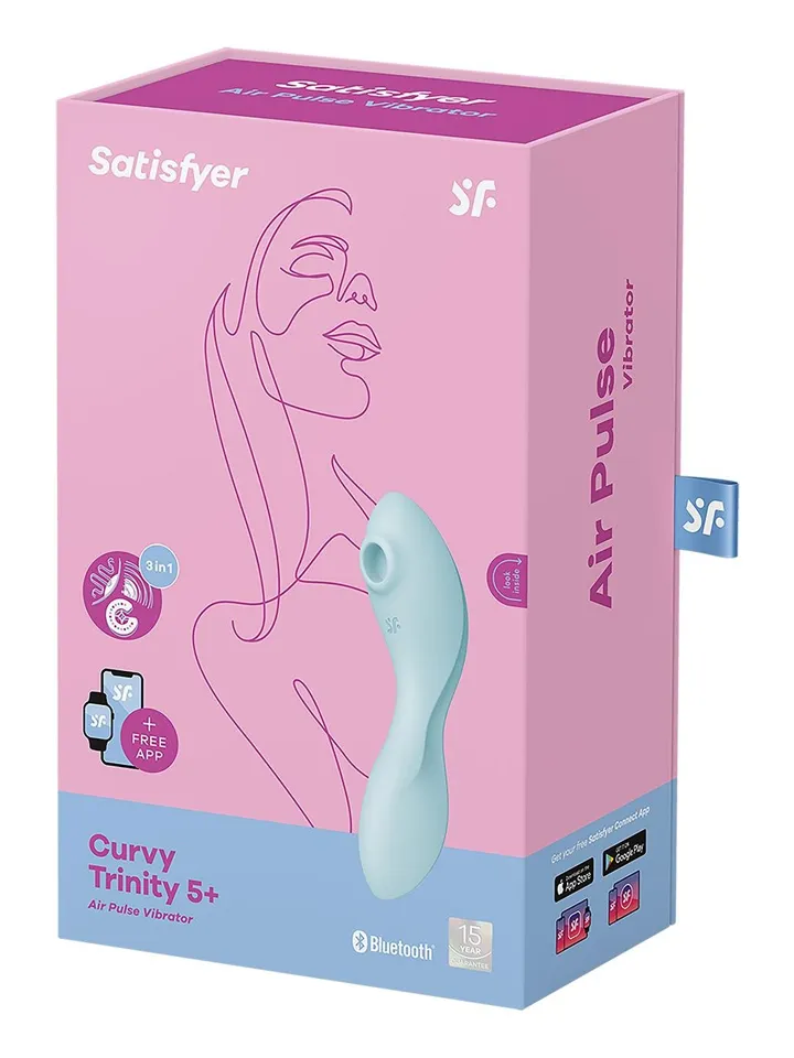 Satisfyer Curvy Trinity 5+ Connect App Blue - Air pressure vibrator 4 [full]