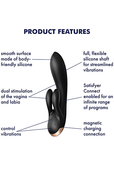 Satisfyer Double Flex Black - App-controlled rabbitvibrator 2