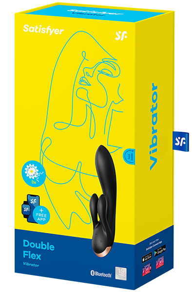 Satisfyer Double Flex Black - App-controlled rabbitvibrator 4
