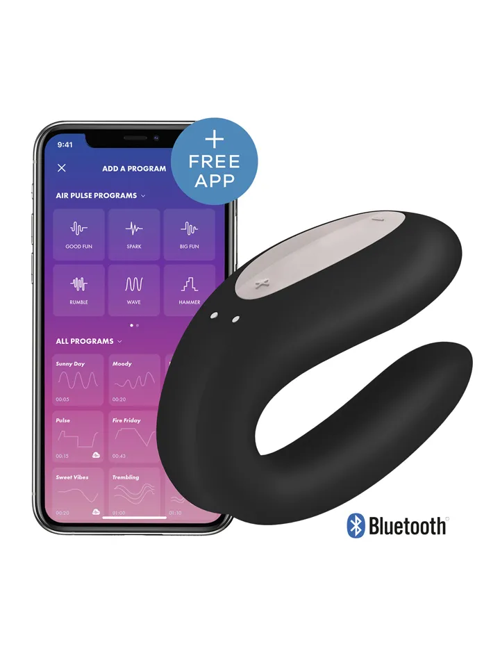 Satisfyer Double Joy Connect App Black - App-controlled couples vibrator 1 [full]