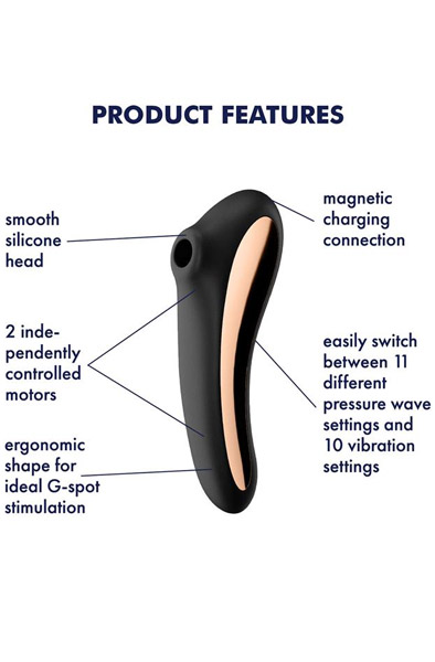 Satisfyer Dual Kiss Black - Air pressure vibrator 2