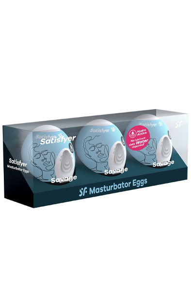 Satisfyer Masturbator Egg Savage 3-pack - Run eggs 3