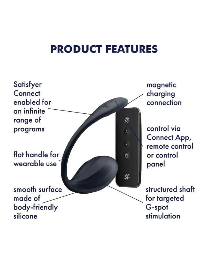 Satisfyer Ribbed Petal App Vibrator Black - App-controlled vibrating egg 2 [full]