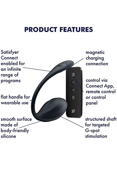 Satisfyer Ribbed Petal App Vibrator Black - App-gesteuertes Vibro-Ei 2