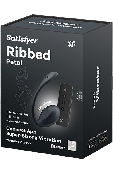 Satisfyer Ribbed Petal App Vibrator Black - App-gesteuertes Vibro-Ei 5