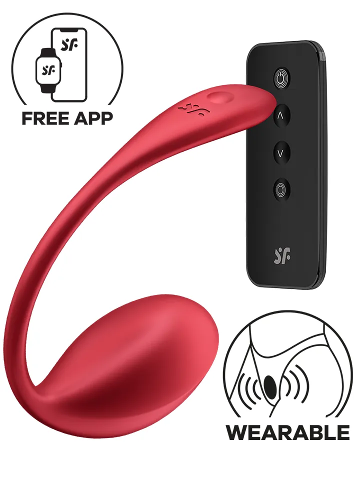 Satisfyer Shiny Petal Connect App Red - App-controlled vibrating egg 1