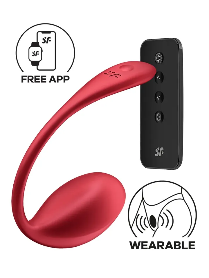 Satisfyer Shiny Petal Connect App Red - App-controlled vibrating egg 1 [full]