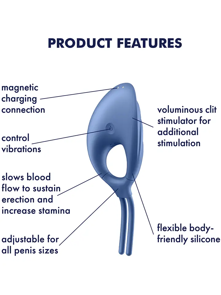 Satisfyer Swordsman Vibrating Cock Ring Blue - Vibrating cock ring 2