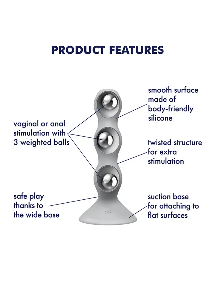 Satisfyer Triple Ball-R Weighted Dildo Grey - Anal dildo 2 [full]