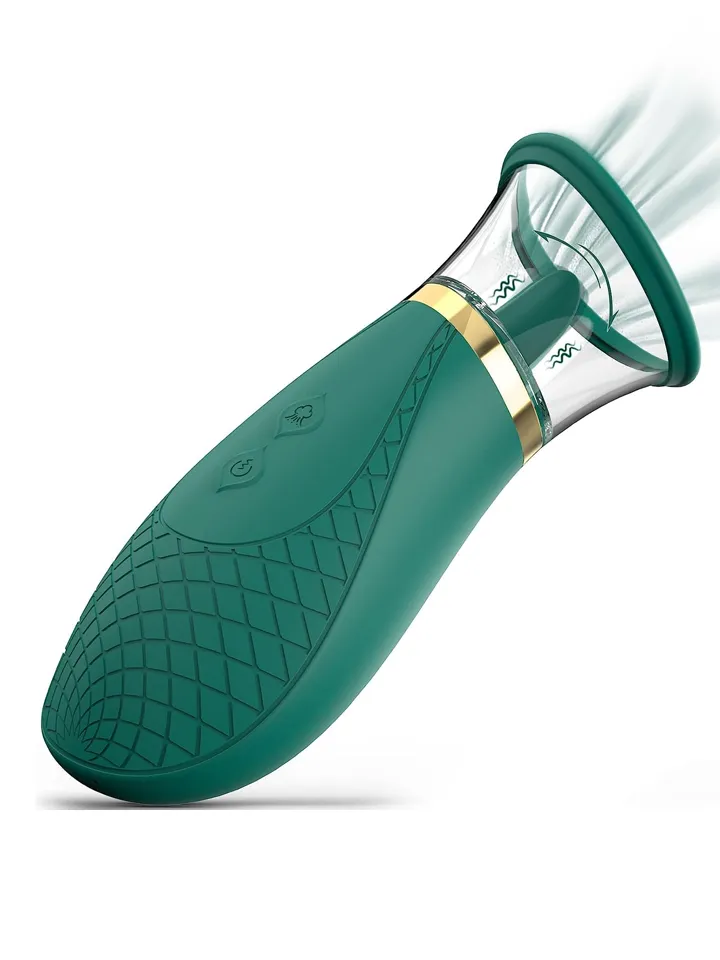 Scioness Suction & Clitoral Licking Stimulator Green - Clitoris and vagina pump 1 [full]