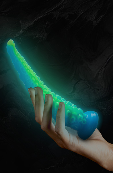 Scylla Fluorescent Tentacle Dildo 25,5 cm - Dragon dildo 4