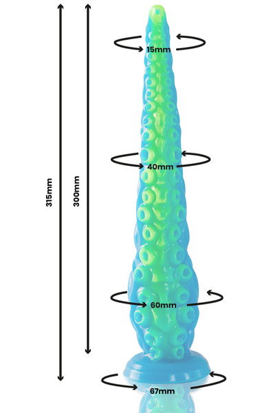 Scylla Fluorescent Tentacle Dildo 31,5 cm - Dragon dildo 2