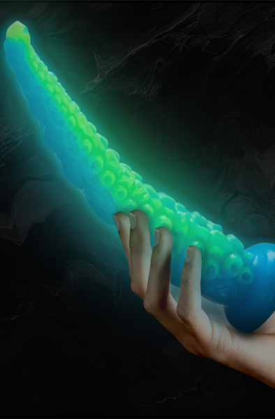 Scylla Fluorescent Tentacle Dildo 31,5 cm - Dragon dildo 4