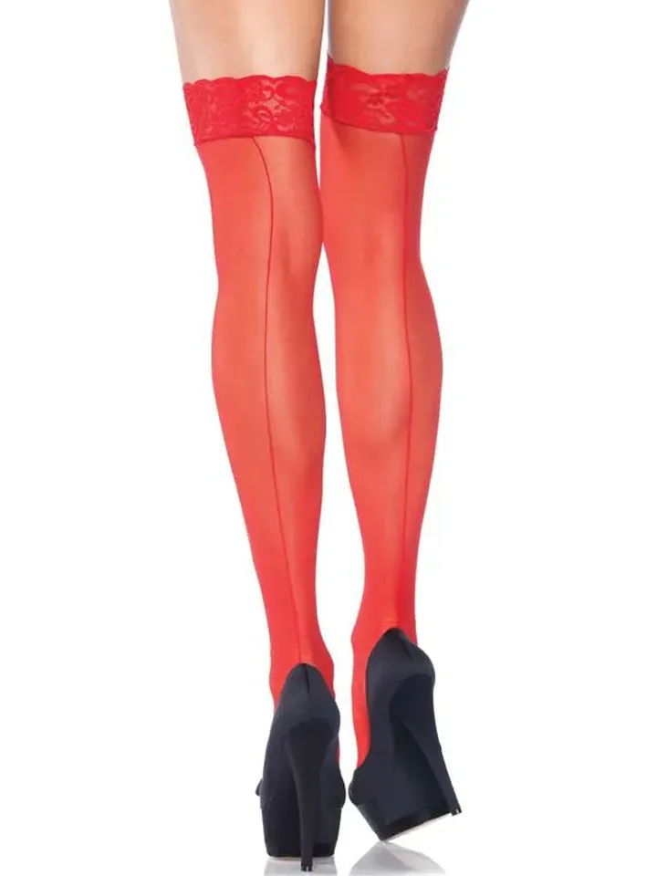 Sheer Backseam Stockings Red - Stockings 1 [full]