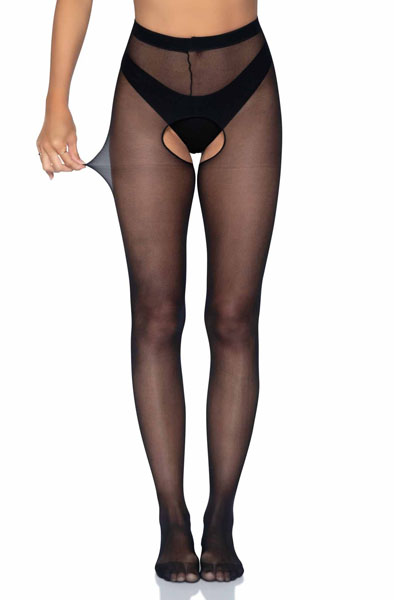 Sheer Ouvert-Strumpfhose Schwarz - Strümpfe 3