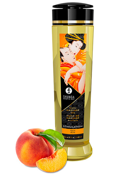Shunga Massage Oil Stimulation Peach 240ml - Massage oil Peach 1