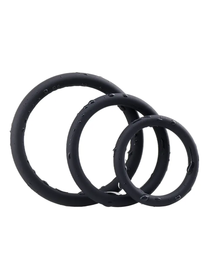 Silicone Ring Set Black 3-pack - Cock ring set 1 [full]
