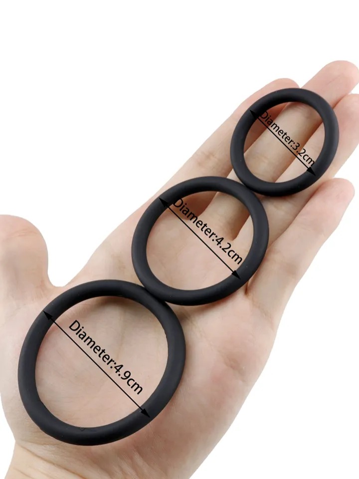 Silicone Ring Set Black 3-pack - Cock ring set 2 [full]