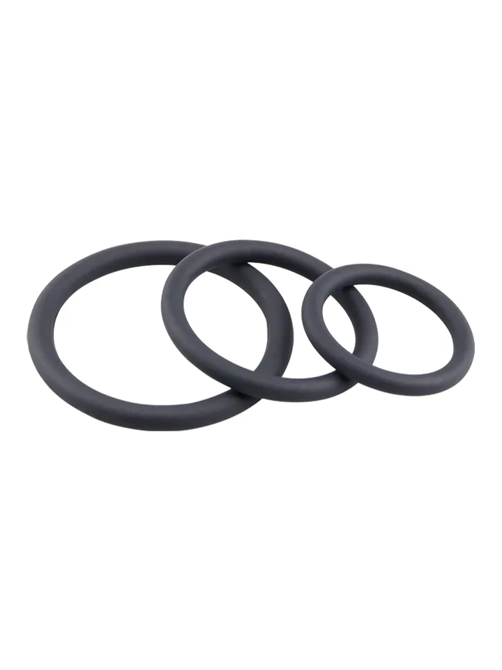 Silicone Ring Set Black 3-pack - Cock ring set 3 [full]