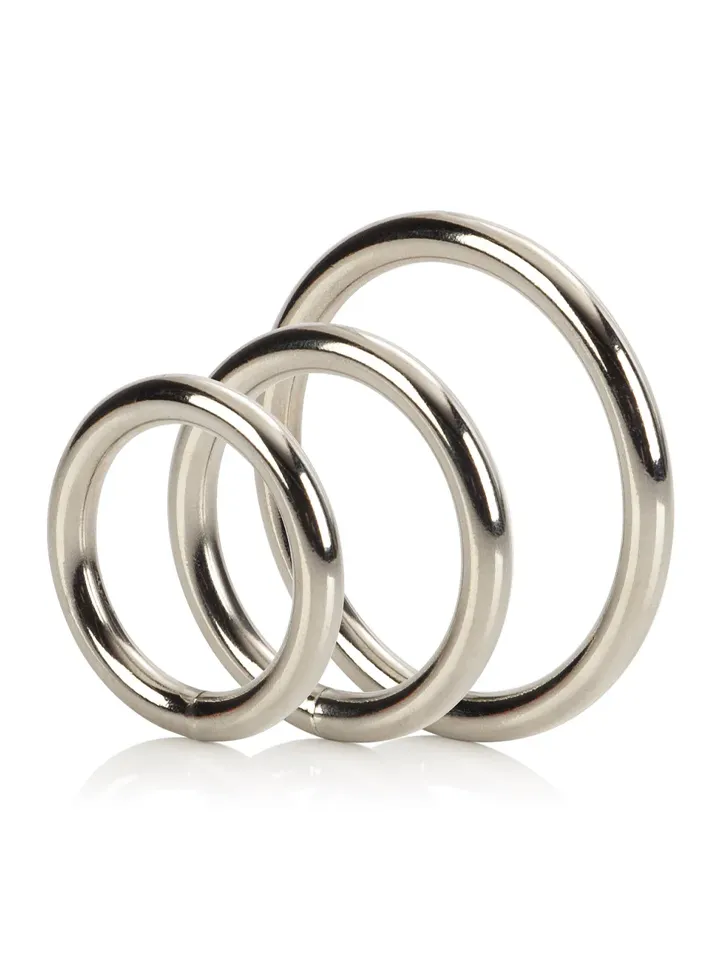 Silver Ring 3-pcs Set - Cock ring set 1 [full]