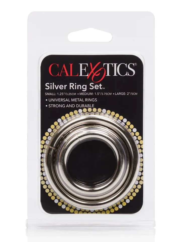 Silver Ring 3-pcs Set - Cock ring set 2 [full]