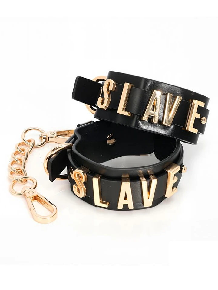 Slave Handcuff With Golden Chain - Handcuffs 1 [full]