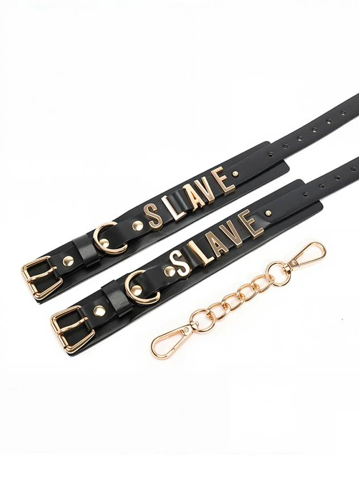 Slave Handcuff With Golden Chain - Handcuffs 2 [full]