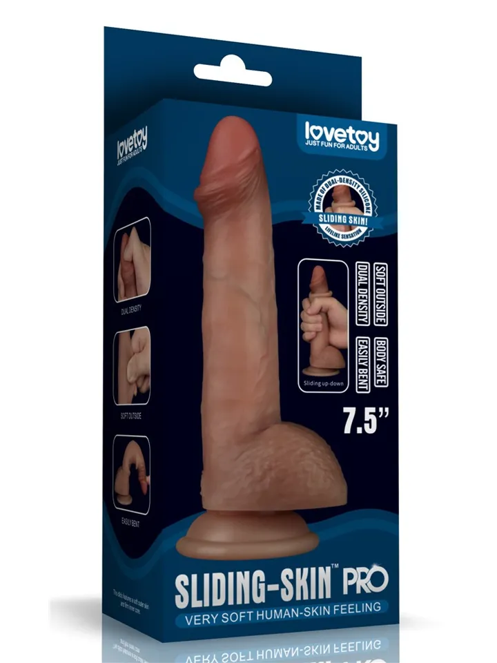 Sliding Skin Pro Dual Layer Silicone Dildo 19,2 cm - Lifelike dildo 5 [full]