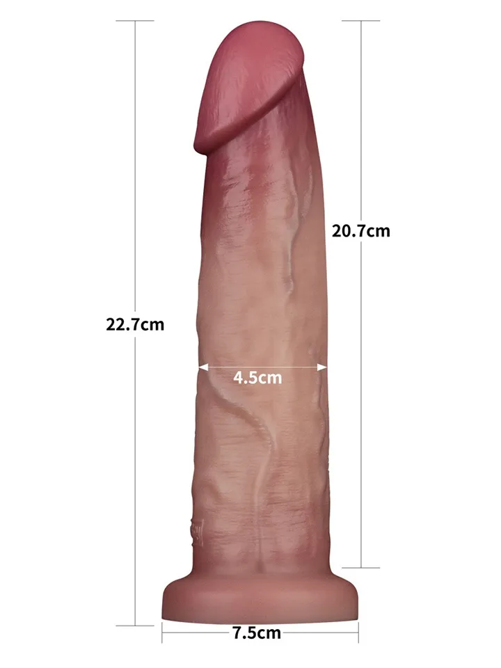 Sliding Skin Pro II Dual Layer Silicone Dildo 22,7 cm - Lifelike dildo 3 [full]