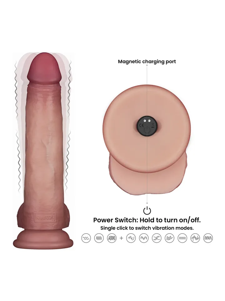 Sliding Skin Pro II Silicone Vibrating Dildo 21,5 cm - Vibrating dilator 3 [full]