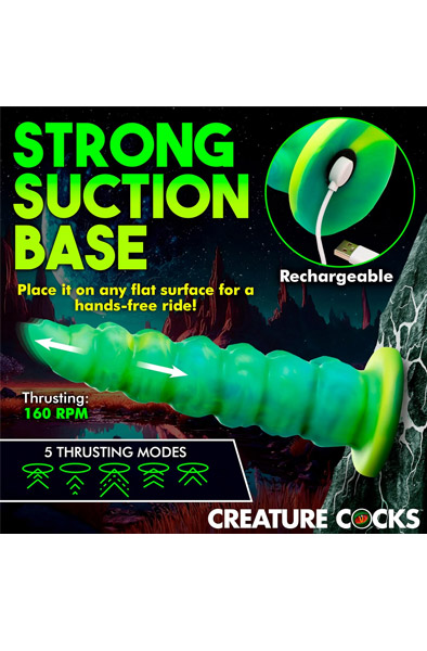 Squirmer Thrusting & Vibrating Dildo 23 cm - Dragon dildo 3