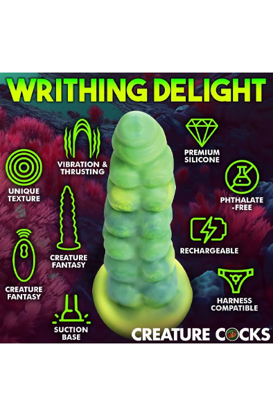 Squirmer Thrusting & Vibrating Dildo 23 cm - Dragon dildo 6