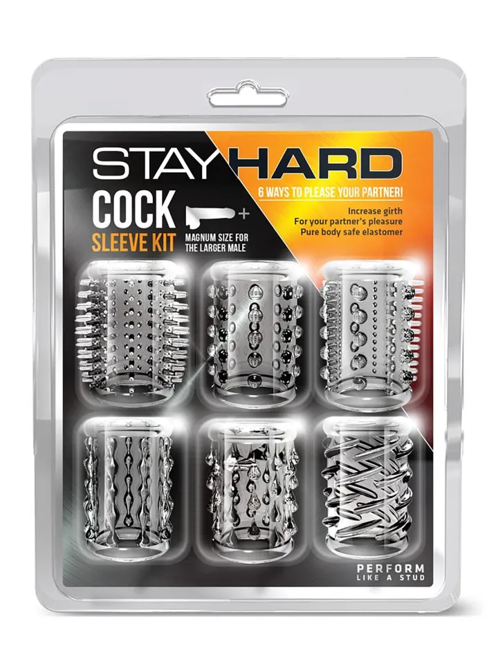 Stay Hard Cock Sleeve Kit Clear - Penis sleeve 1 [full]