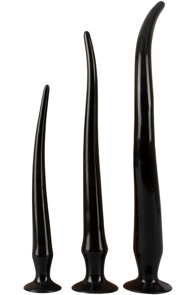 Super Long Flexible Butt Plug Set Black - Extra langer Anal-Dildo 1