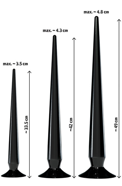 Super Long Flexible Butt Plug Set Black - Extra langer Anal-Dildo 2