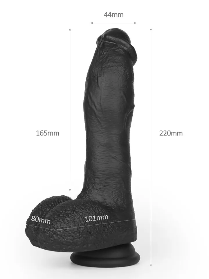 Super Soft Dildo With Heating Black 22 cm - Vibrating dildo 3 [full]