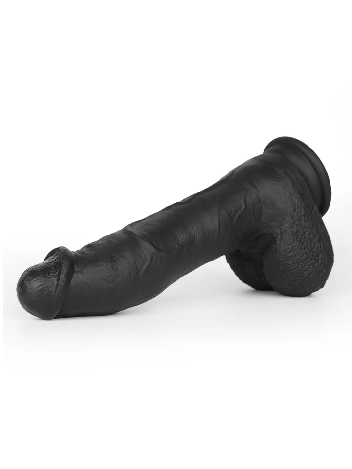 Super Soft Dildo With Heating Black 22 cm - Vibrating dildo 4 [full]