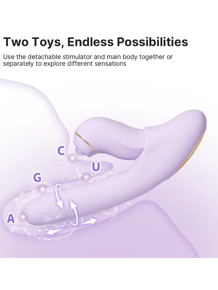 Svakom Duo Glow Thrusting Beaded Vibrator With App - Heating rabbit vibrator 3 [full]