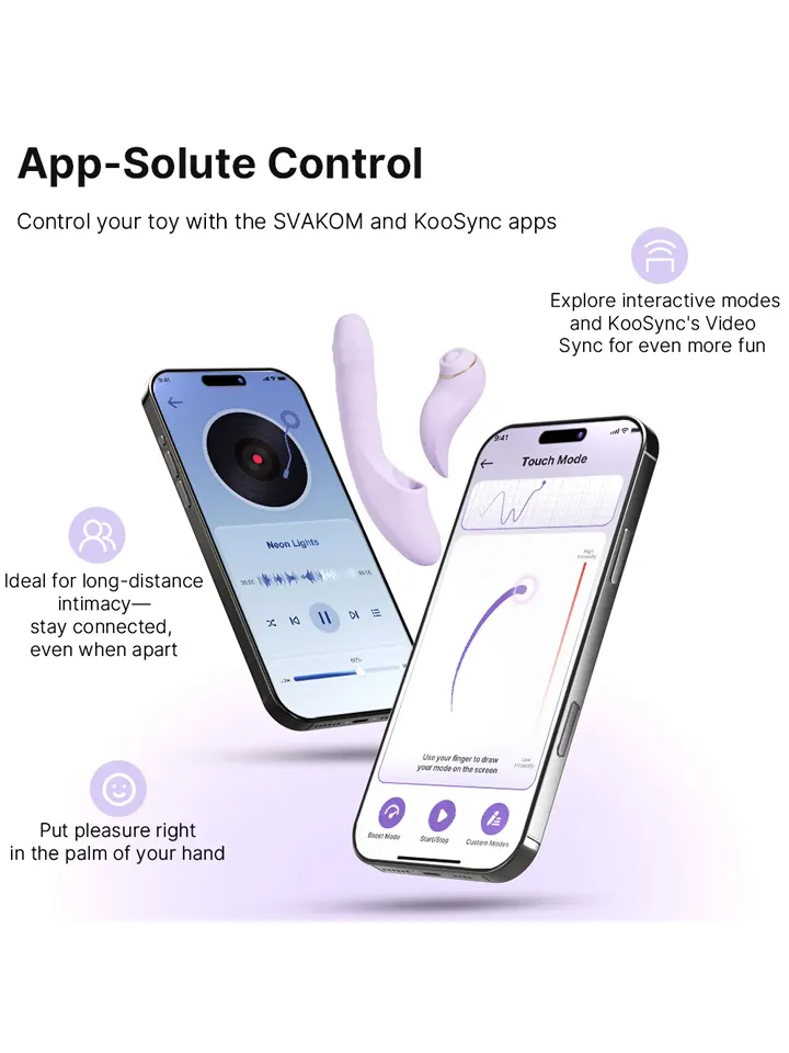 Svakom Duo Glow Thrusting Beaded Vibrator With App - Heating rabbit vibrator 7 [full]