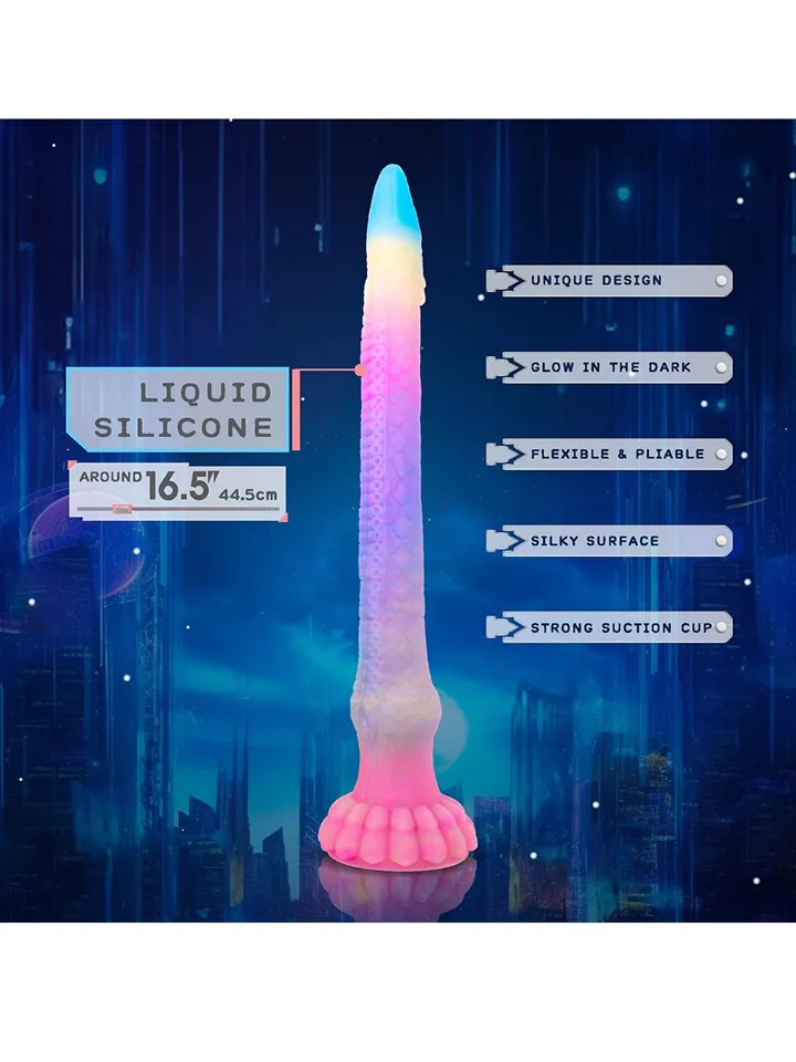 Tentaeel Glow In The Dark Dildo 44,5 cm - Dragon dildo 2