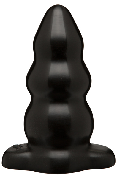 The Classics Triple Ripple Butt Plug Large Black - Anal plug 1