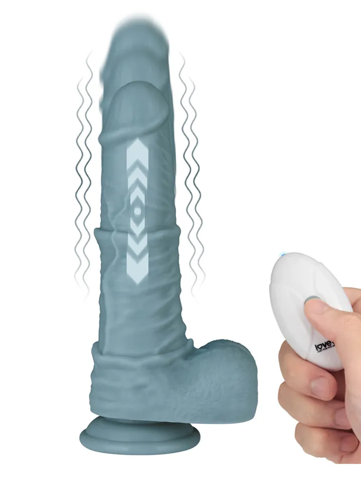 Thrusting & Vibrating Silicone Dildo 27,5 cm - Vibrating dilator 1 [full]
