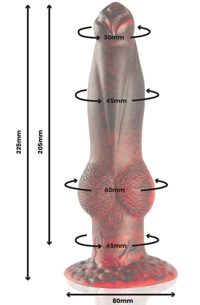 Titan In Flames Dildo With Remote 22,5 cm - Dragon dildo 2